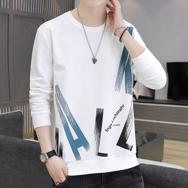 新款男士印花圆领卫衣运动休闲男款外套潮流上衣