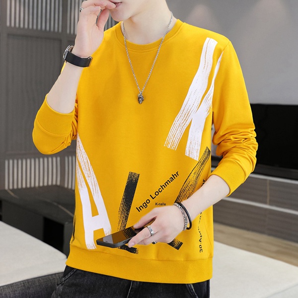 新款男士印花圆领卫衣运动休闲男款外套潮流上衣