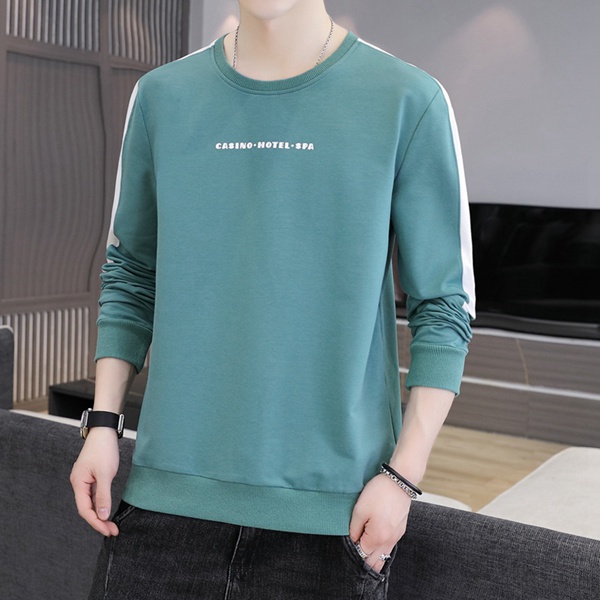 男士长袖卫衣秋冬新品圆领套头印花宽松打底衫