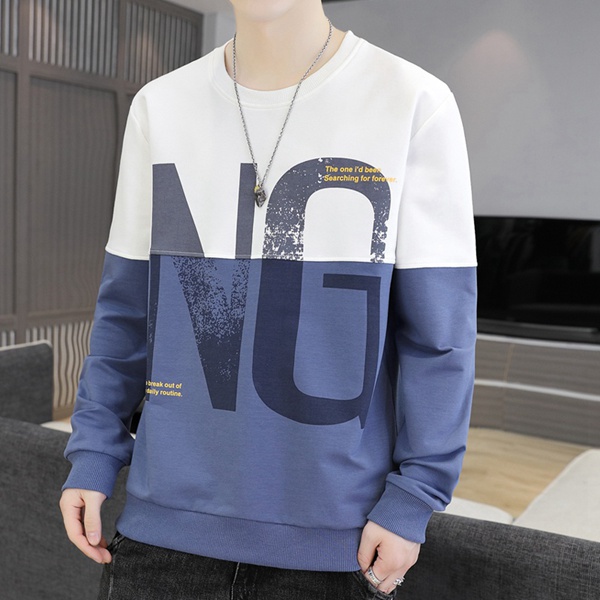 秋冬款新潮男士圆领卫衣宽松百搭印花上衣