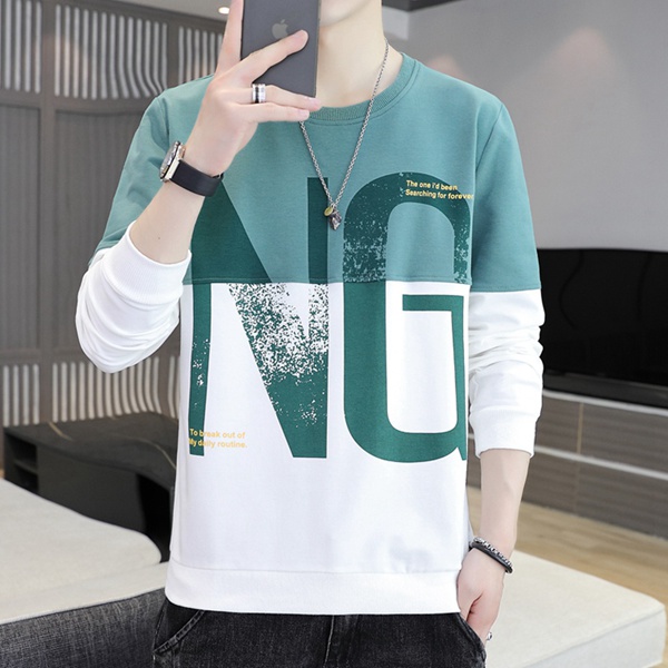 秋冬款新潮男士圆领卫衣宽松百搭印花上衣