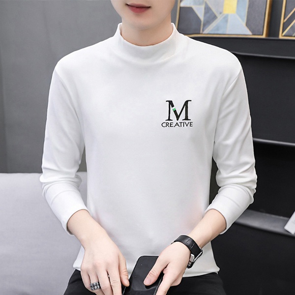 新款男士双面绒半高领保暖打底衫秋衣