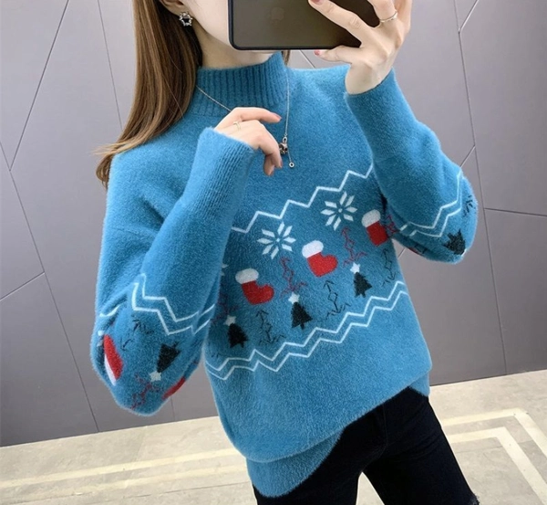 秋冬服装女装毛线衣 地摊赶集水貂绒毛衣