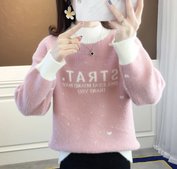 秋冬服装女装毛线衣 地摊赶集水貂绒毛衣