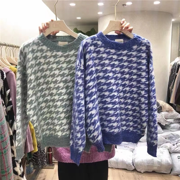 秋冬加厚毛衣慵懒风套头新款内搭长袖羊毛针织打底衫