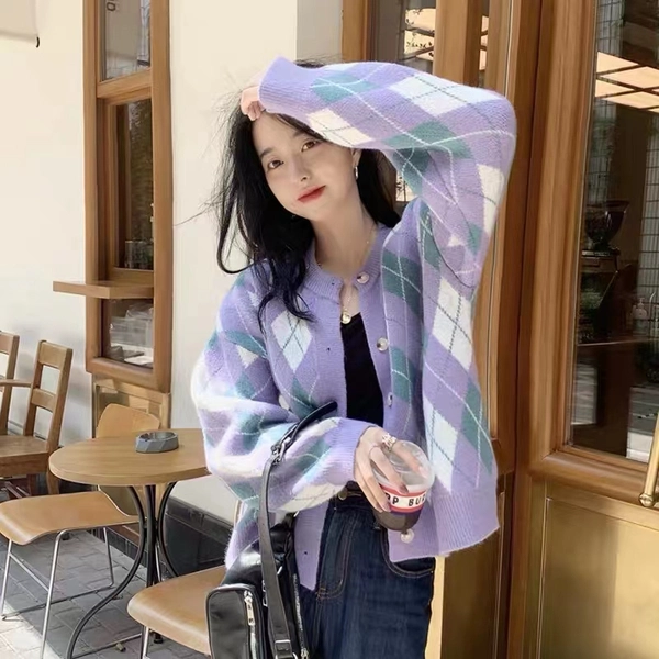 秋冬毛衣小香风针织开衫外套气质厚秋冬加厚毛衣