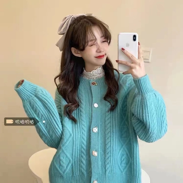 秋冬毛衣小香风针织开衫外套气质厚秋冬加厚毛衣