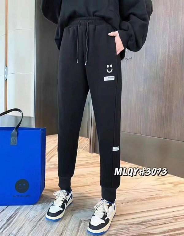 笑脸卫裤女春秋薄款高腰宽松休闲束脚运动裤