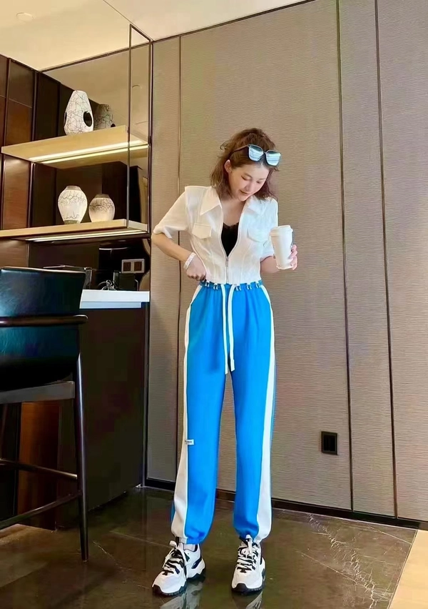 夏季新品女装天丝西装薄料休闲高腰显瘦运动时尚百搭束脚哈伦裤