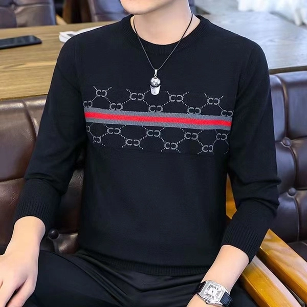 新款宽松圆领毛衣针织衫秋冬潮牌套头线衣