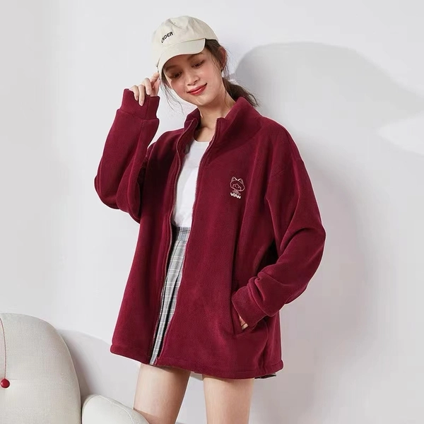 保暖抓绒上衣户外运动宽松秋冬摇粒绒拉链外套