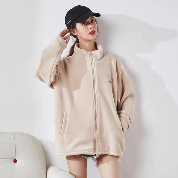 保暖抓绒上衣户外运动宽松秋冬摇粒绒拉链外套