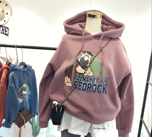 新款卫衣批发韩版大码男女同款BF大花型水墨画连帽卫衣地摊直播货源