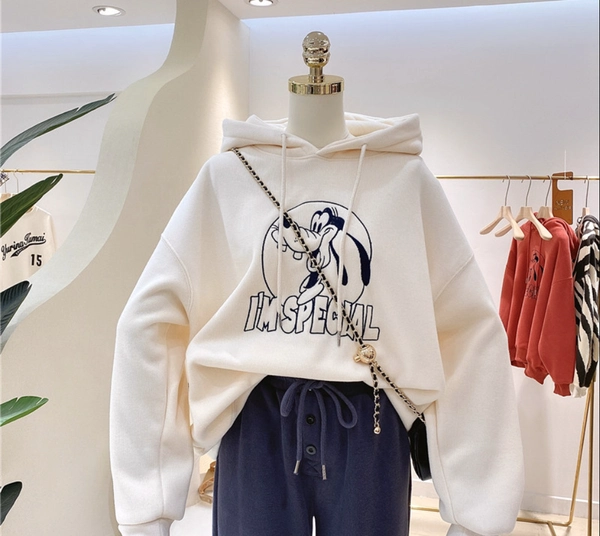 新款卫衣批发韩版大码男女同款BF大花型水墨画连帽卫衣地摊直播货源