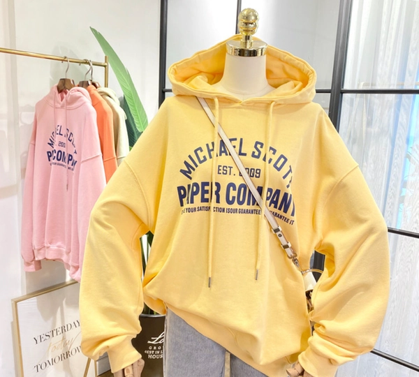 新款卫衣批发韩版大码男女同款BF大花型水墨画连帽卫衣地摊直播货源