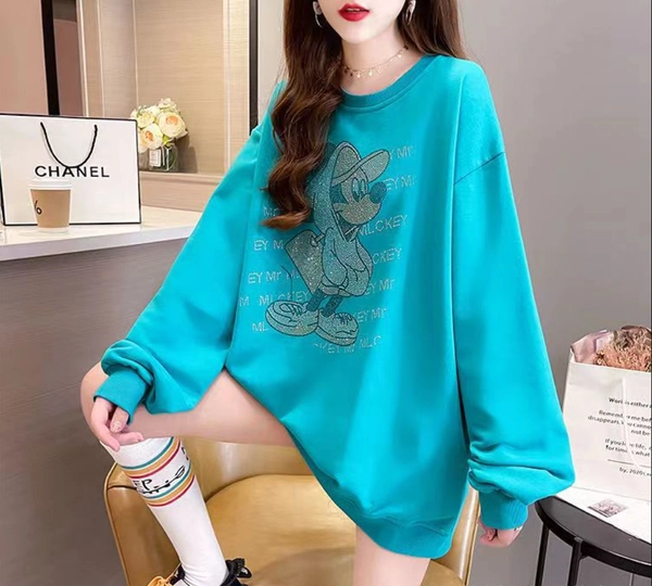 重工趣味烫钻卫衣新款女装韩版宽松大版圆领卫衣 外贸地摊货源