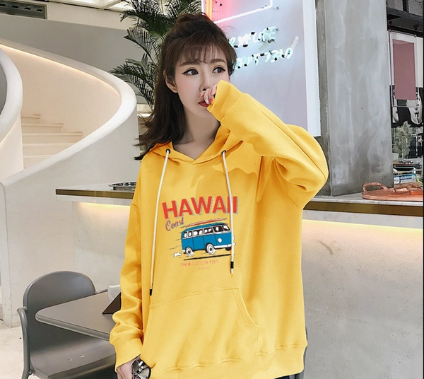 连帽卫衣新款韩版宽松大版型前后印花外贸地摊货卫衣