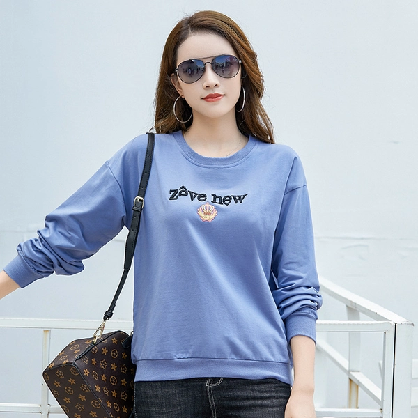 女装新款卫衣韩版宽松显瘦简约刺绣上衣外贸货源