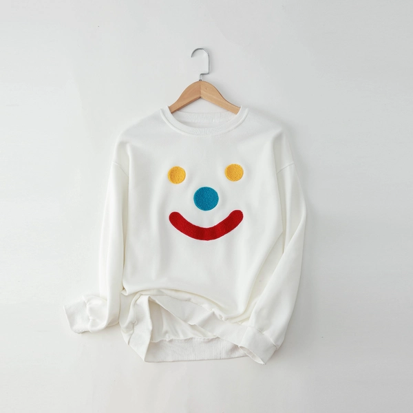 秋季新款韩版宽松大码女式圆领卫衣毛巾绣植绒大版卫衣