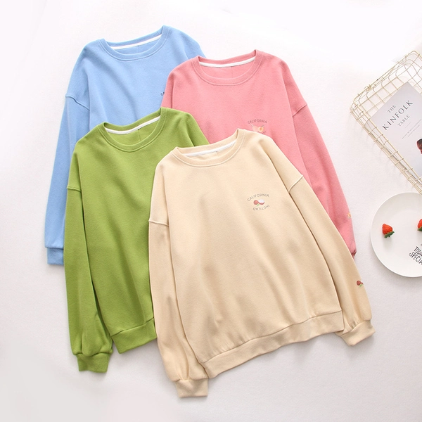 女装新款卫衣韩版宽松显瘦简约刺绣上衣外贸货源