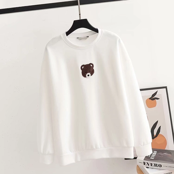 秋季新款韩版宽松大码女式圆领卫衣毛巾绣植绒大版卫衣