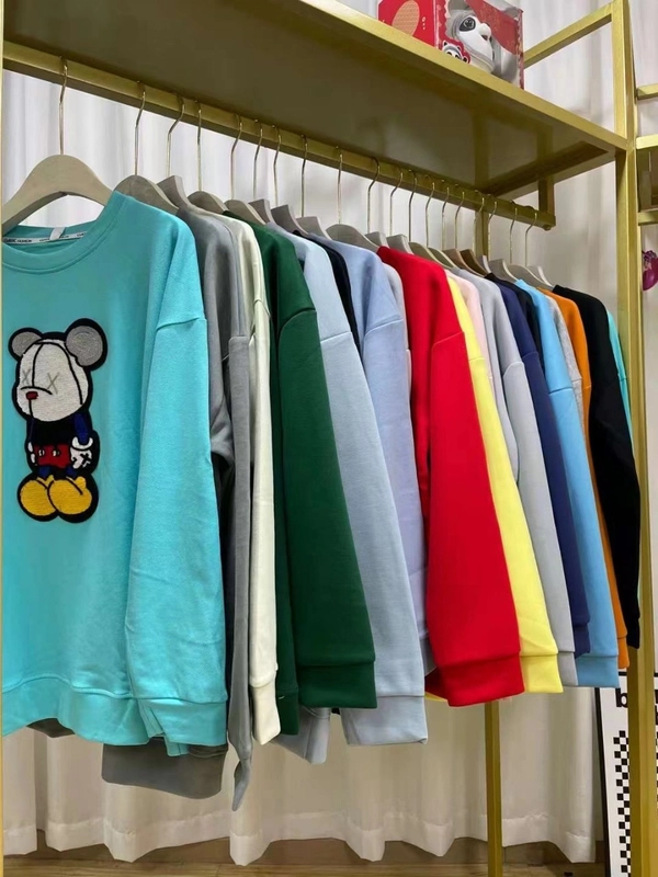 秋季新款韩版宽松大码女式圆领卫衣毛巾绣植绒大版卫衣