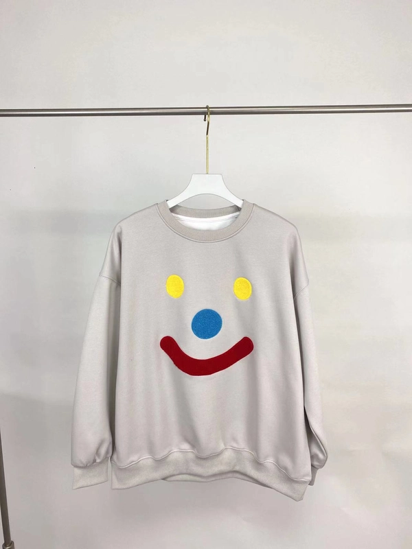 秋季新款韩版宽松大码女式圆领卫衣毛巾绣植绒大版卫衣