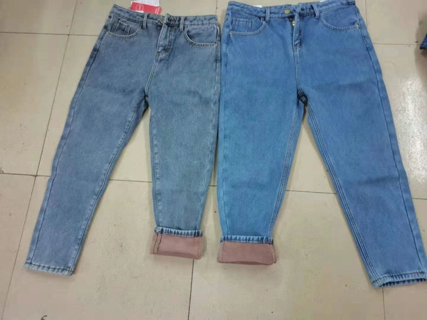 秋冬新款加绒女装牛仔裤显瘦百搭垂感小脚拖地裤子