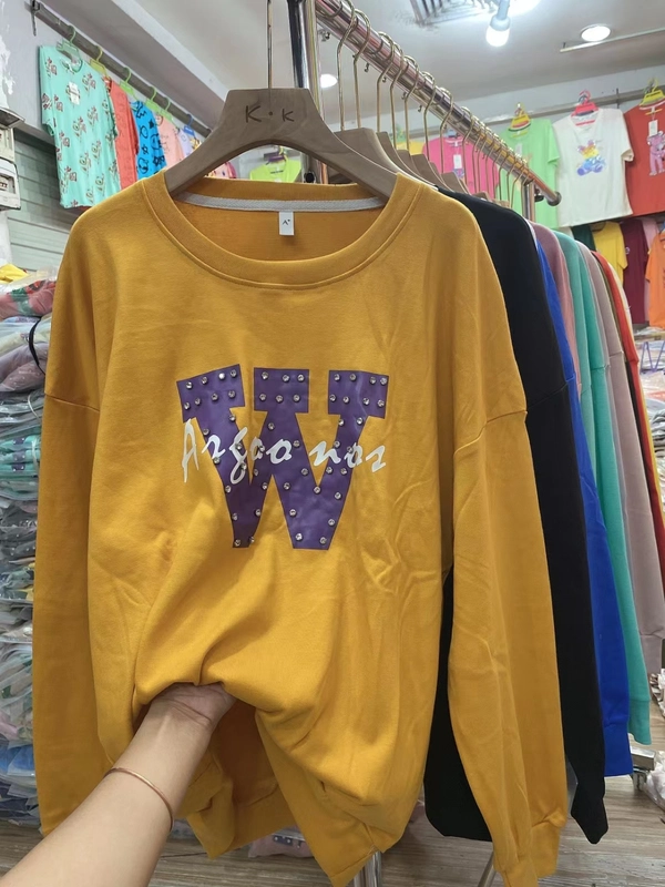 地摊跑量货源钉钻女装卫衣薄款韩版慵懒宽松显瘦上衣