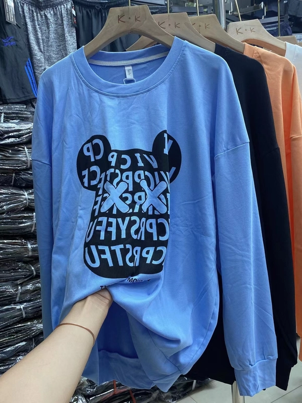 秋装卫衣女装水墨画圆领卫衣杂款地摊尾货批发