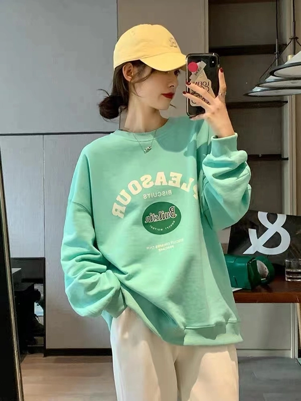 秋装卫衣女装水墨画圆领卫衣杂款地摊尾货批发