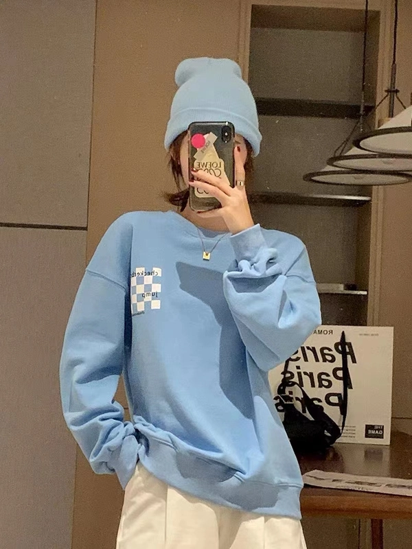 秋装卫衣女装水墨画圆领卫衣杂款地摊尾货批发