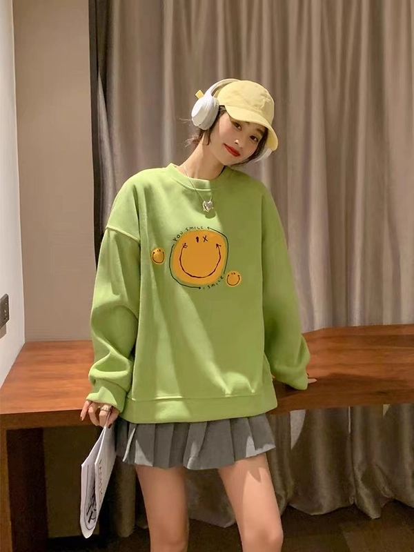 秋装卫衣女装水墨画圆领卫衣杂款地摊尾货批发