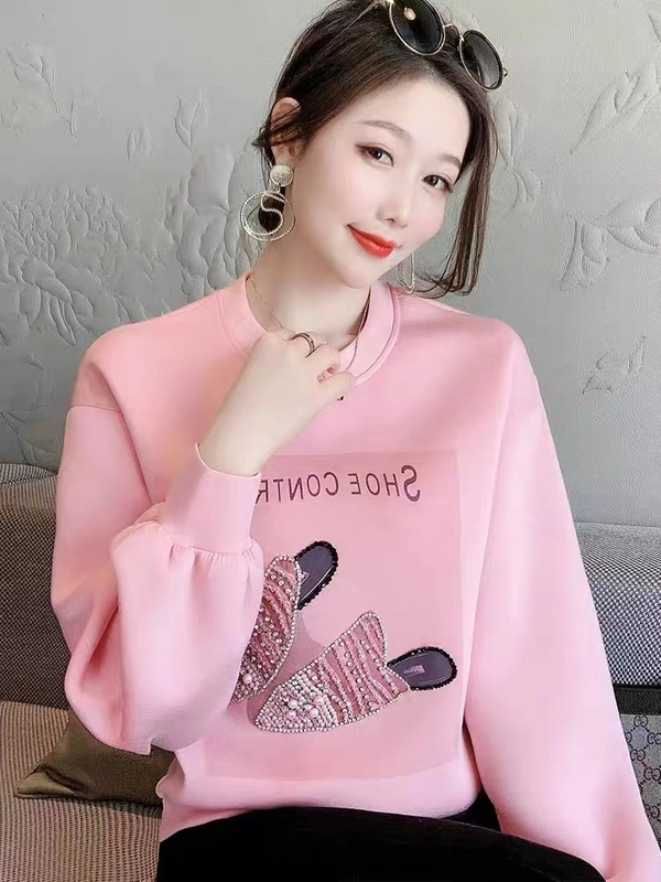 地摊跑量货源钉钻女装卫衣薄款韩版慵懒宽松显瘦上衣