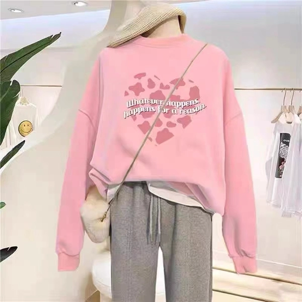 螺纹棉韩版女装卫衣宽松大码女式圆领卫衣直播地摊货源