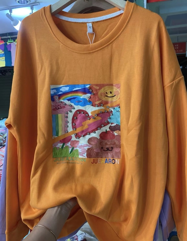 地摊跑量货源钉钻女装卫衣薄款韩版慵懒宽松显瘦上衣