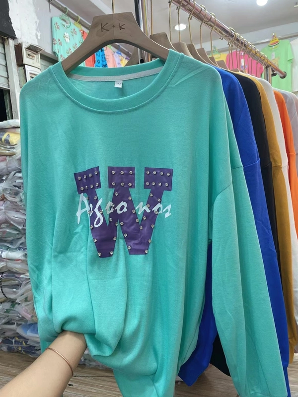 地摊跑量货源钉钻女装卫衣薄款韩版慵懒宽松显瘦上衣