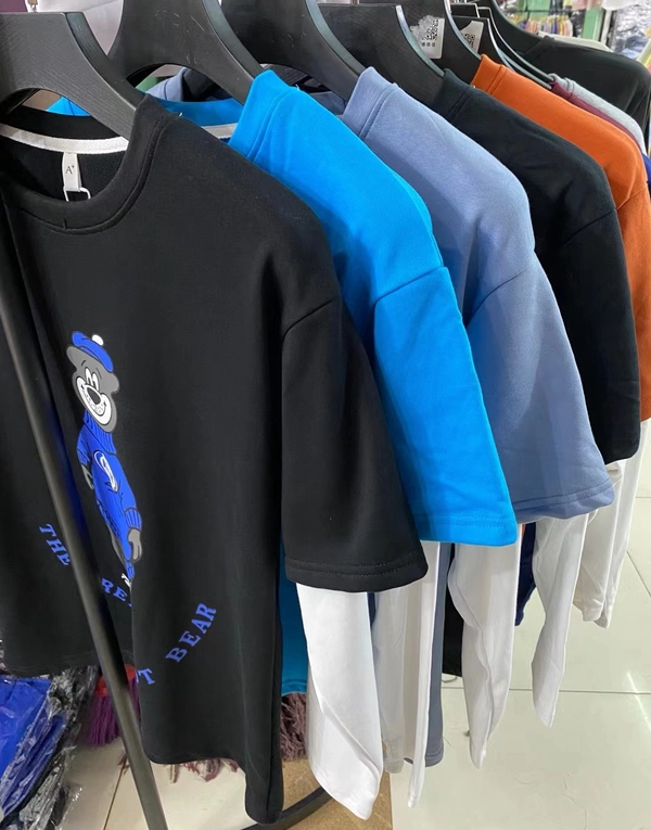 秋季新款男女风款BF印花假两件卫衣韩版宽松上衣外贸地摊货源