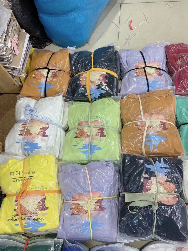 连帽卫衣新款韩版宽松大版型前后印花外贸地摊货卫衣