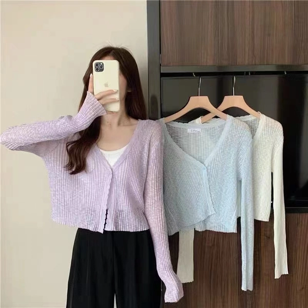 薄款开衫毛衣外搭开衫春秋季毛衣女士初秋新款女装针织衫