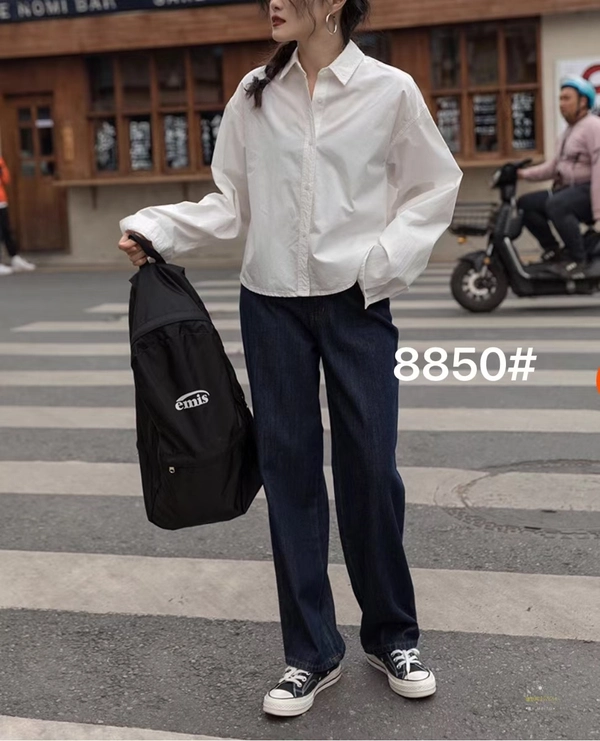 纯棉面料秋冬季宽松不规则学院风百搭短款衬衫