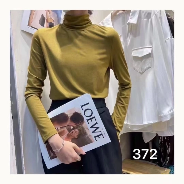 冬季高弹面膜T抓毛加厚堆堆领反领简约修身显瘦百搭打底上衣