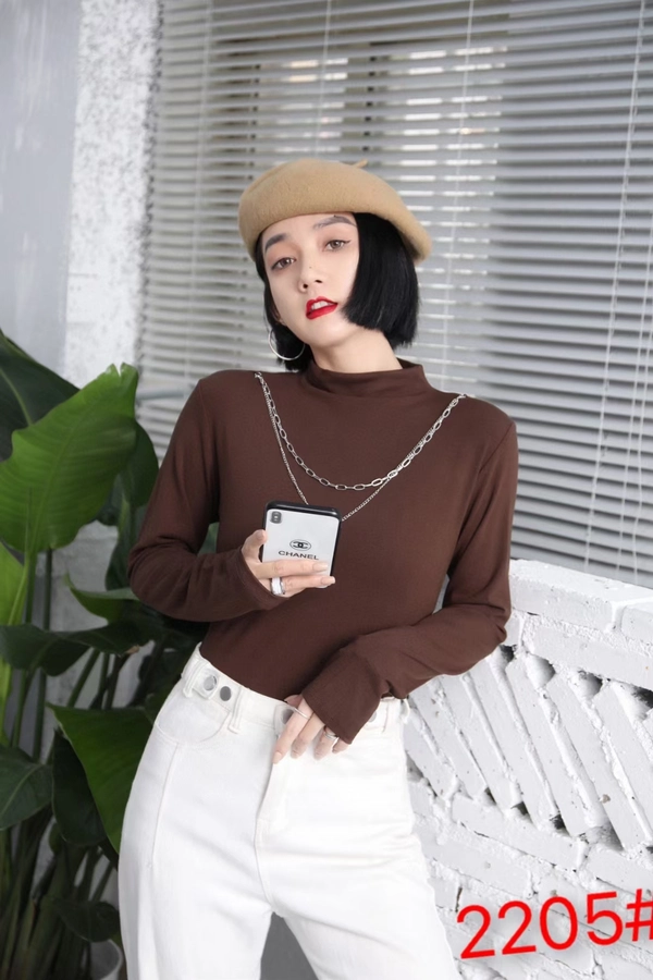 半高领打底新款时尚洋气针织衫修身百搭上衣