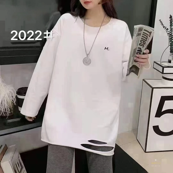 纯棉磨毛厚料秋冬新款宽松大版型中长款洋气百搭打底衫