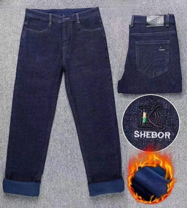 冬季牛仔裤男士商务直筒宽松弹力高腰牛仔裤