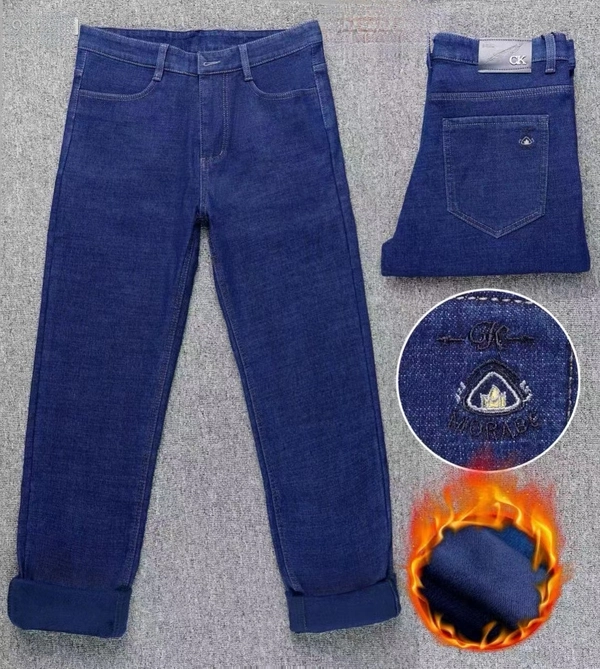 冬季牛仔裤男士商务直筒宽松弹力高腰牛仔裤