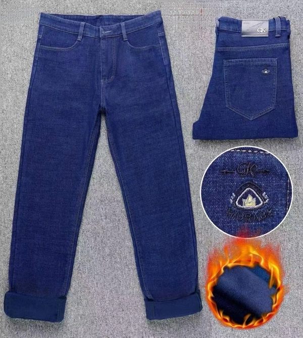 冬季牛仔裤男士商务直筒宽松弹力高腰牛仔裤