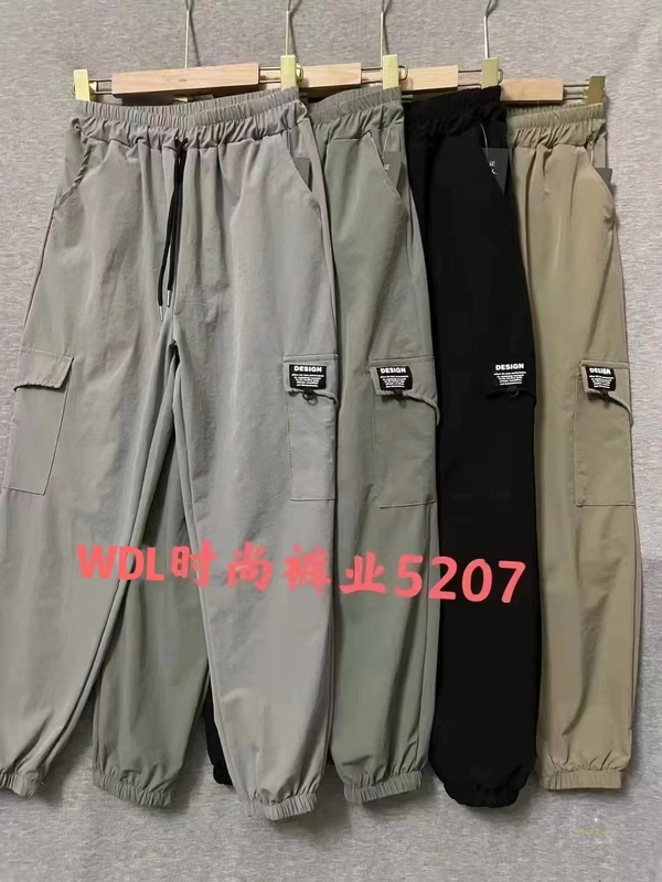 春秋季速干微弹嘻哈宽松学院风休闲百搭九分工装裤