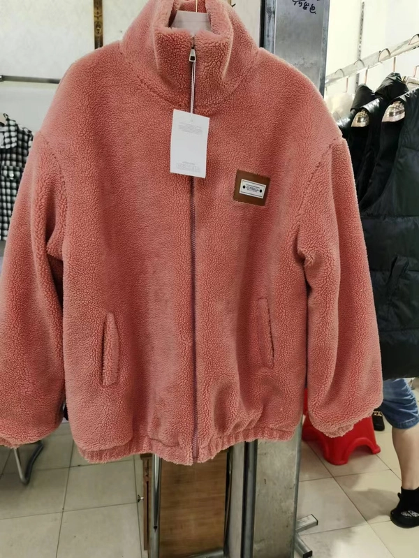 女装加绒加厚颗粒绒外套棉袄大码上衣冬装新款保暖开衫外套