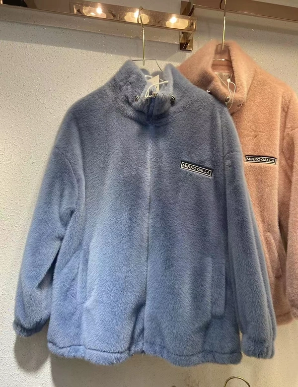 女装加绒加厚颗粒绒外套棉袄大码上衣冬装新款保暖开衫外套